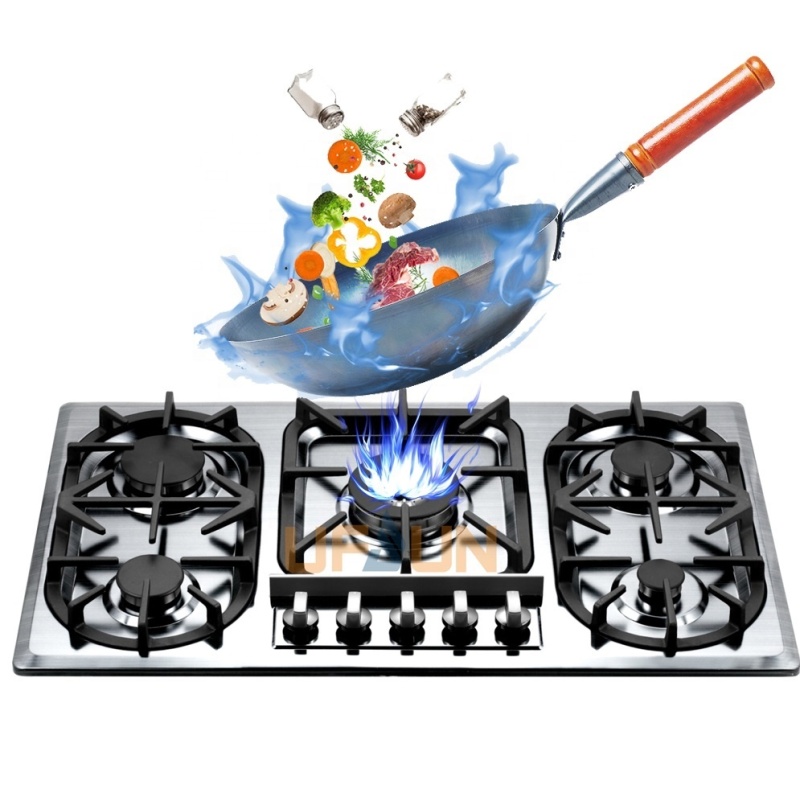 5 Burners with Safety Device Knob Control Restaurant Gas Stove