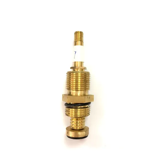 Brass valve cartridge for stop valves