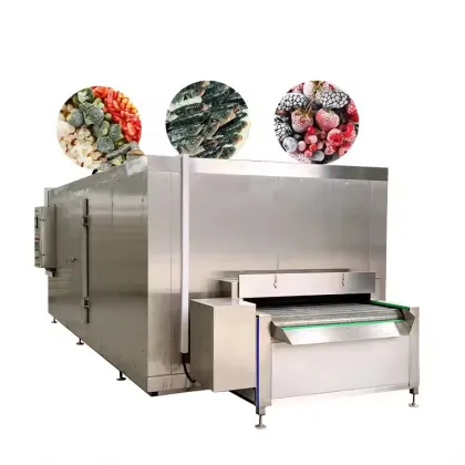Quick Freezing IQF Machine for Shrimp, Vegetables, and Fruits with Liquid Nitrogen Tunnel Freezer
