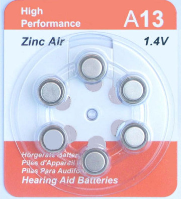 A13 Hearing Aid Zinc-air Batteries