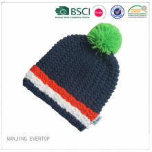 Custom Acrylic Chunky Knitted Hat With Fleece Lining