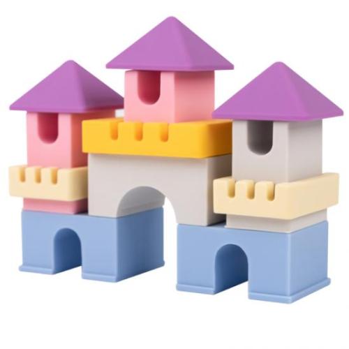 Silicone xếp chồng đồ chơi Montessori Game Building Building Blocks