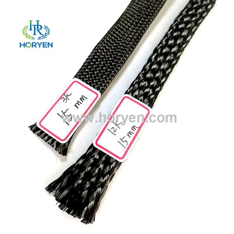 Manga de cable textil de fibra de carbono de 15 mm 3k 12k