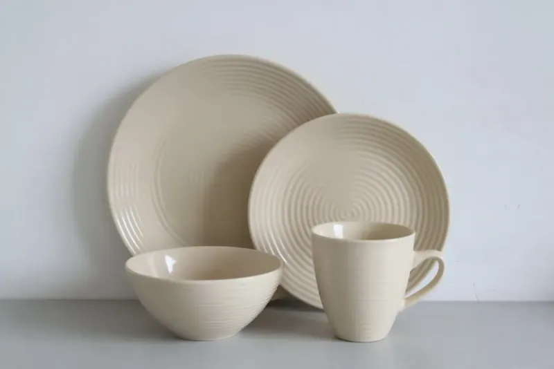 Beige Swirl Ceramic Bowl