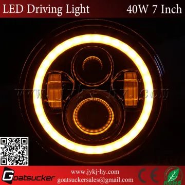 Auto parts 40W 12V 24V 7" inch harley jeep wrangler round led headlights