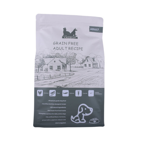 soluções sustentáveis ​​de produtos para sacos de embalagem de alimentos para gatos zíperes