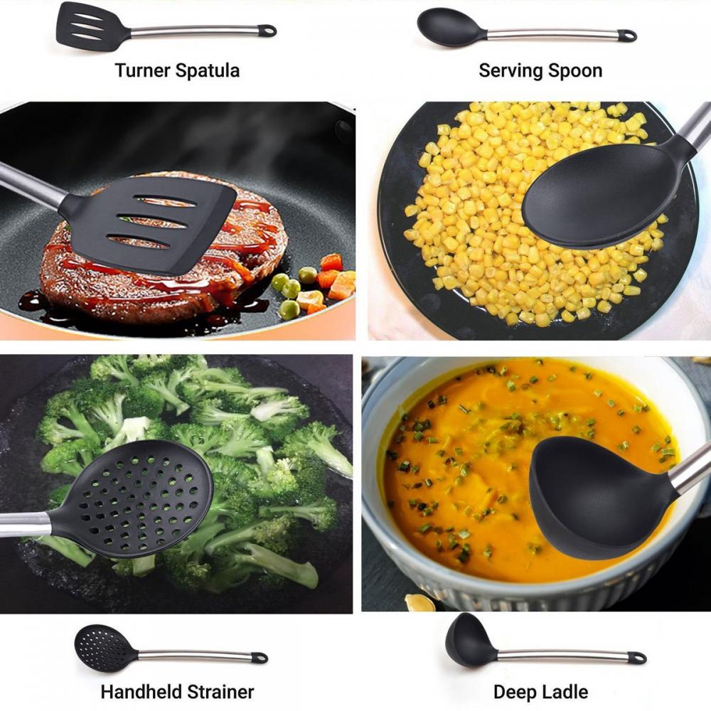 11PCS Nonstick Silicone Kitchen Cooking Utensil Set