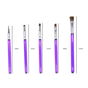 5PCS Purple Handle Pastry Baking Tools - Acrylic Paint Brush & Fondant Decorating Kit