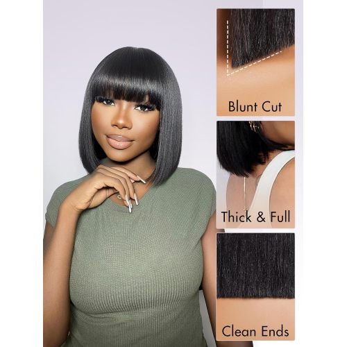 Realistic HD Lace Short Black Bob Wigs