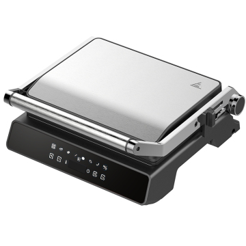 2000W Digital Timer Steak Lover's BBQ Panini Maker - Detachable 4-Slice Electric Contact Grill