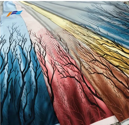 100% Polyester Flower Printed Bangladesh Abaya Satin Fabric