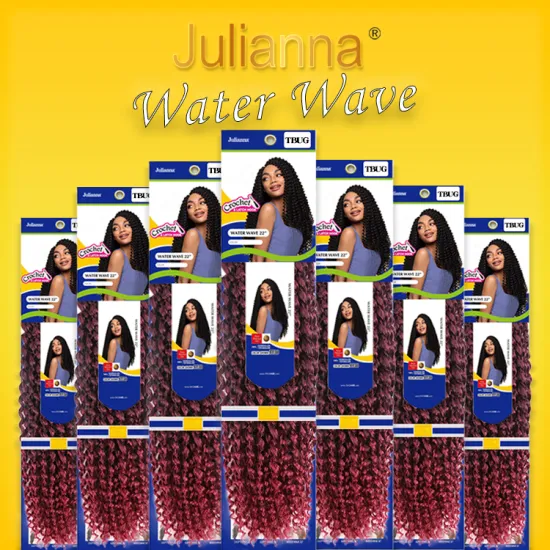 Julianna passion twit pink blue cheuveux long 18inch pre bohemian ombre extensions water wave crochet braid passion twist hair