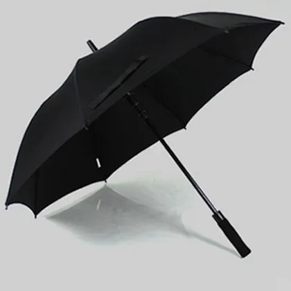 2016 new design black golf umbrella for man automatic opening straight umbrella