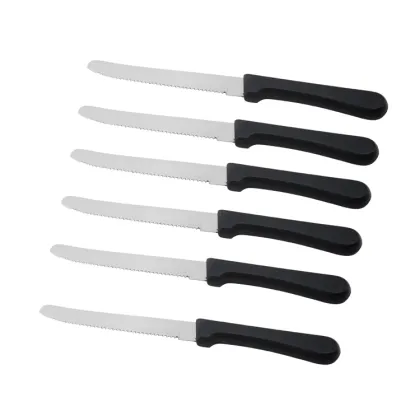 Cheapest Dinner Steak Knives: Stainless Steel with Black PP Handle