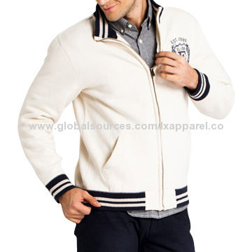 Brushed Training Jacket, Made of 85% Cotton, 15% Poly