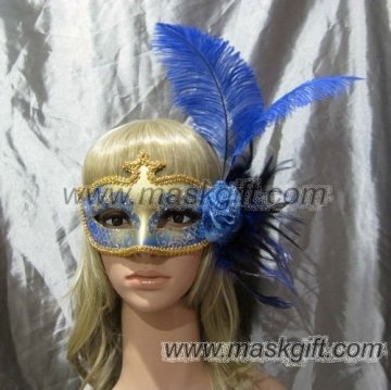 Hot sell blue and gold glitter the most cost-effective masquerade mask