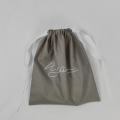 Printed Recyclable Grey Large Drawstring Canvas Bag