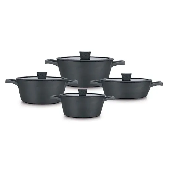 High-Quality Die Cast Aluminium Non-Stick Marble Cookware Set with Induction Base