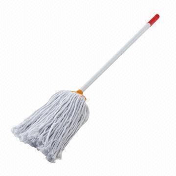 Cotton Fiber Mop with Plastic Handle, Durable, Ideal for Home Use