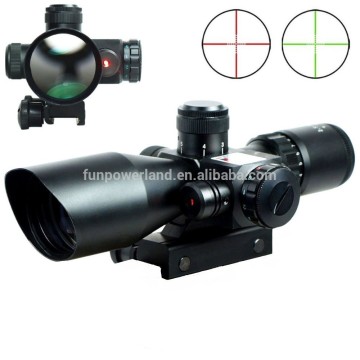 2.5-10x40 Tactical Rifle Scope Red Laser Dual illuminated Mil-dot w/ Rail Mount