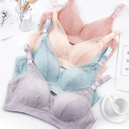 High Quality Bra Lace Pregnant Women Anti Sagging Breastfeeding Gather Nursing Bra Maternity Bra