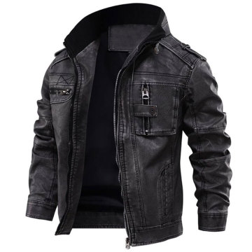 LEATHER JACKET Man Jackets Male Cool Moto Motorcycle Outerwears Jackets