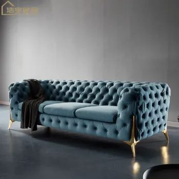 american velvet chesterfield sofa set living room furniture