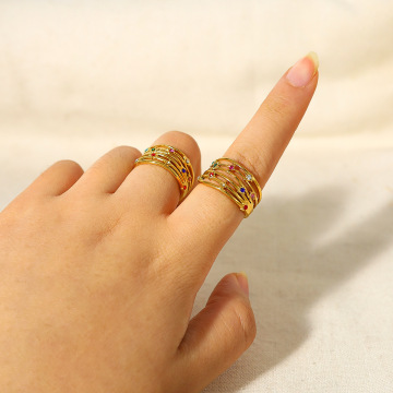 ring multi-layer design Not Fade Jewelry Titanium Steel Open Ring Does Factory