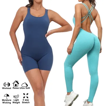 Custom Logo Fitness Bodysuits and Yoga Rompers: New Design Sexy Cross-Back Gym Clothes for Women