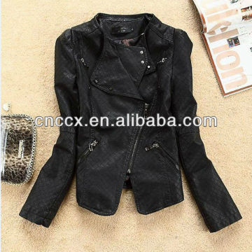 14PJ1205 Latest fashion pu jackets for women