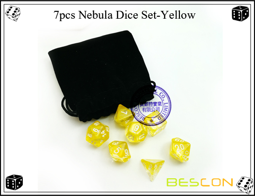 7pcs Nebula Dice Set-Yellow-5 7pcs Nebula Dice Set-Yellow-5