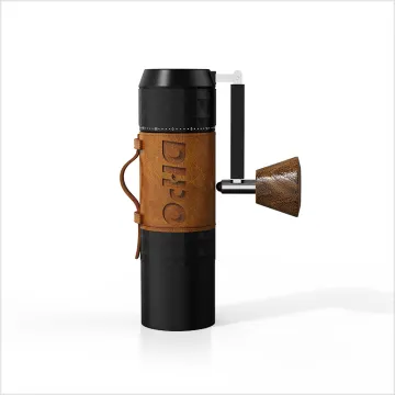 DHPO Manual Coffee Grinder with Leather Sleeve - High Standard Commercial Hand Coffee Grinder