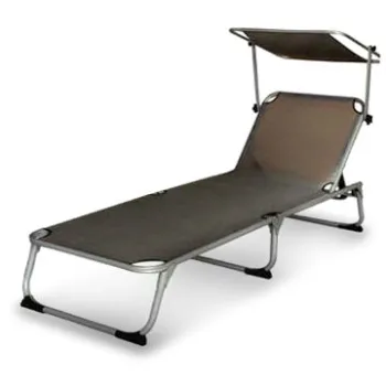 Sun Lounge Chair with 2 x 1 Sling Fabric, Measures 186 x 62 x 31.5cm, Made of Aluminum/Steel Frame