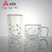 Individuelle farbige Glas Kaffeetasse Glas Tee Tasse