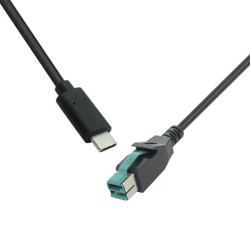 USB Type-C Male to 12V Powered USB Male Cable for High-Power Data and Charging Applications