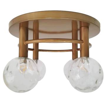 Contemporary Wholesale Clear Water Ripple Glass Shade Gold Ceiling Lamp