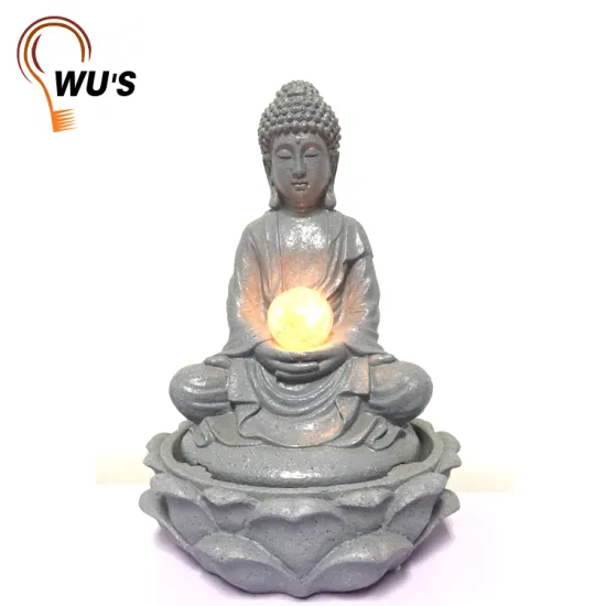 Fine appearance buddha statue water fountain solar water fountains with led