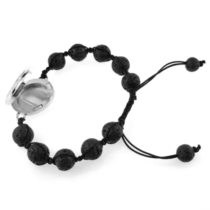 Adjustable lava bead diffuser locket bracelet