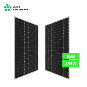 Panel solar mono 355W9BB de alto rendimiento en techos