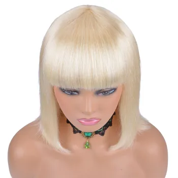 Large Stock cheap Black and 613 Blonde Machine Made Human Hair Wigs 8-14 Inch Glueless Bob Short Wig For Black Women