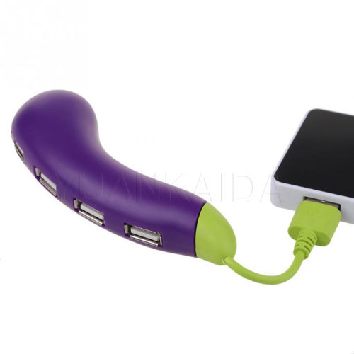 Creative eggplant 4-port USB 2.0 HUB Adapter