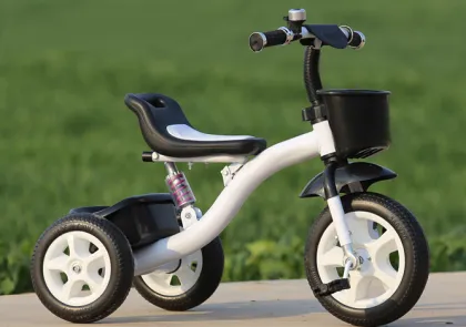 Little girl three wheel bicycle