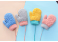 Sarung tangan anak-anak yang hangat dan tebal dengan bulu untuk wanita