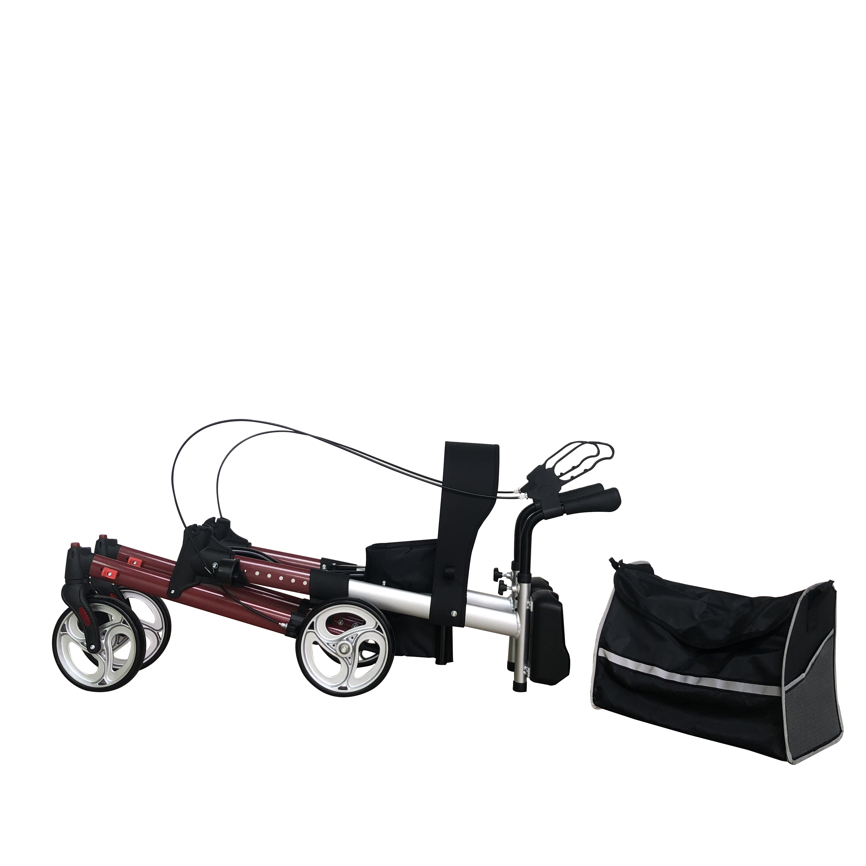 Walker en aluminium léger avec pavé de repos et roues TRA03C