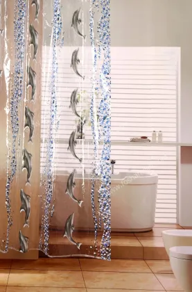 Sea world fish around beatiful shower curtain eco-friendly