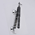 Bathroom strong suction salon Metal wire chrome rose gold hair straightener holder with suction cup