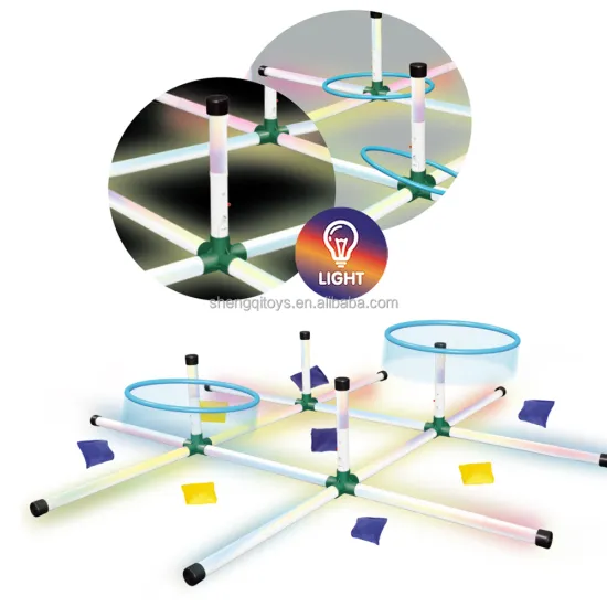 2-in-1 Outdoor Sports Training Toy: Children's Exercise Ring Toss Game with Sandbag Holder and LED Light