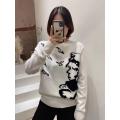 Sweater woman British lazy style loose round neck