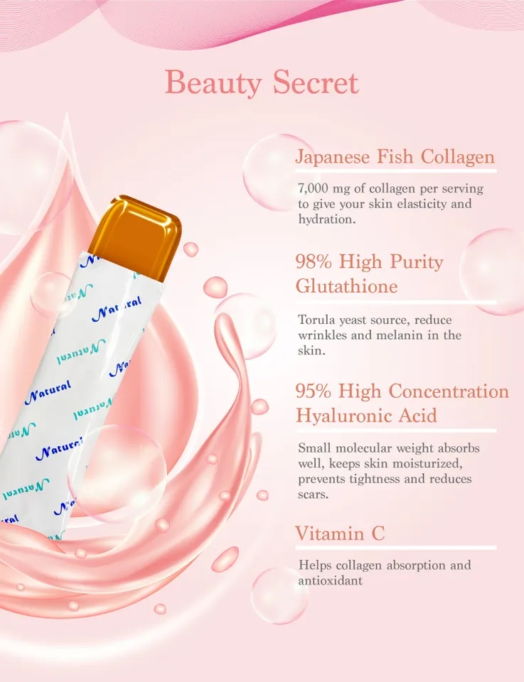 Private Label Collagen Skin Whitening Vegan Antioxidant Supplement Low-Molecular Collagen Beauty Collagen Jelly Fruit Stick