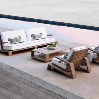 Modern Teak Frame Outdoor Garden Patio Furniture Sofa Set